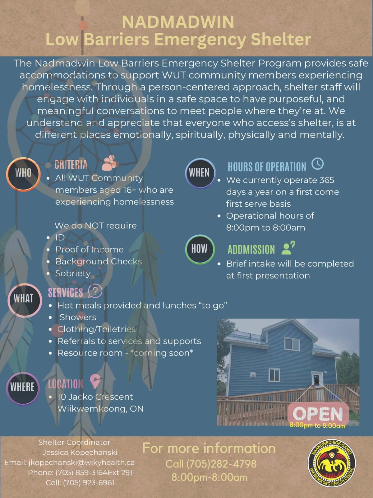 Nadmadwin Low Barriers Emergency Shelter — Wiikwemkoong Unceded Territory