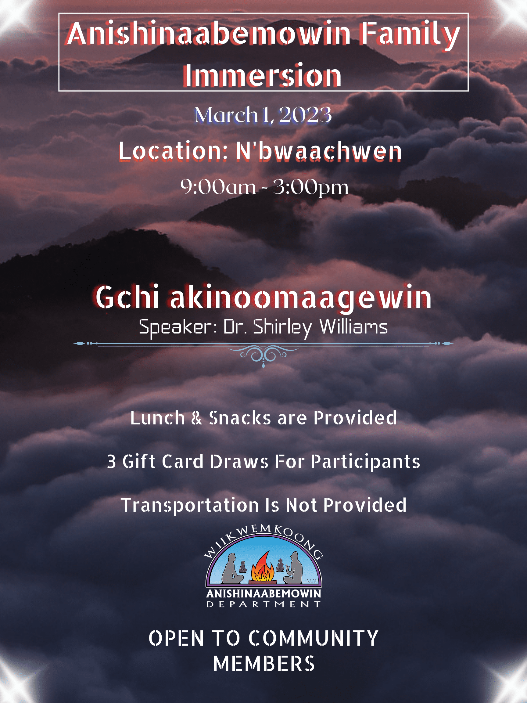 Anishinaabemowin Family Immersion — Wiikwemkoong Unceded Territory